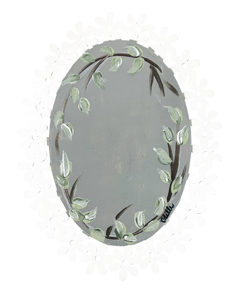 THE HAPPY BUTTERFLY OVAL PLAQUE WITH FLOWERS