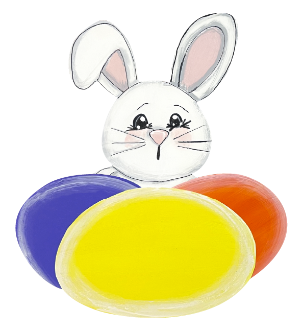 THE HAPPY BUTTERFLY RABBIT WITH 3 EGGS