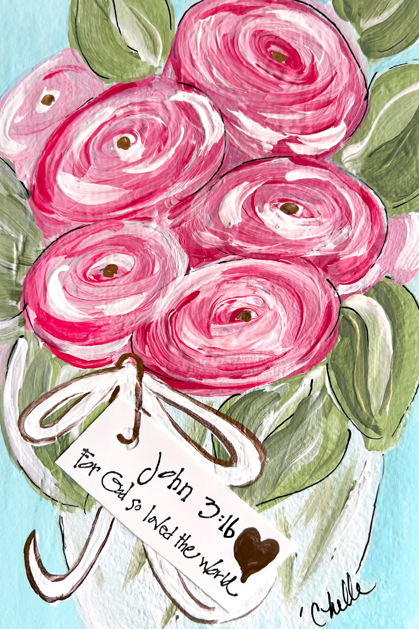 THE HAPPY BUTTERFLY JOHN 3:16 FLOWERS