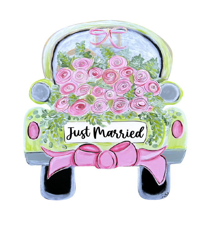 THE HAPPY BUTTERFLY JUST MARRIED TRUCK