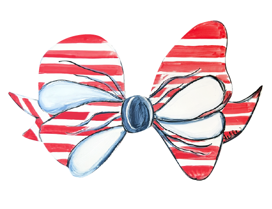 THE HAPPY BUTTERFLY RED WHITE AND BLUE BOW