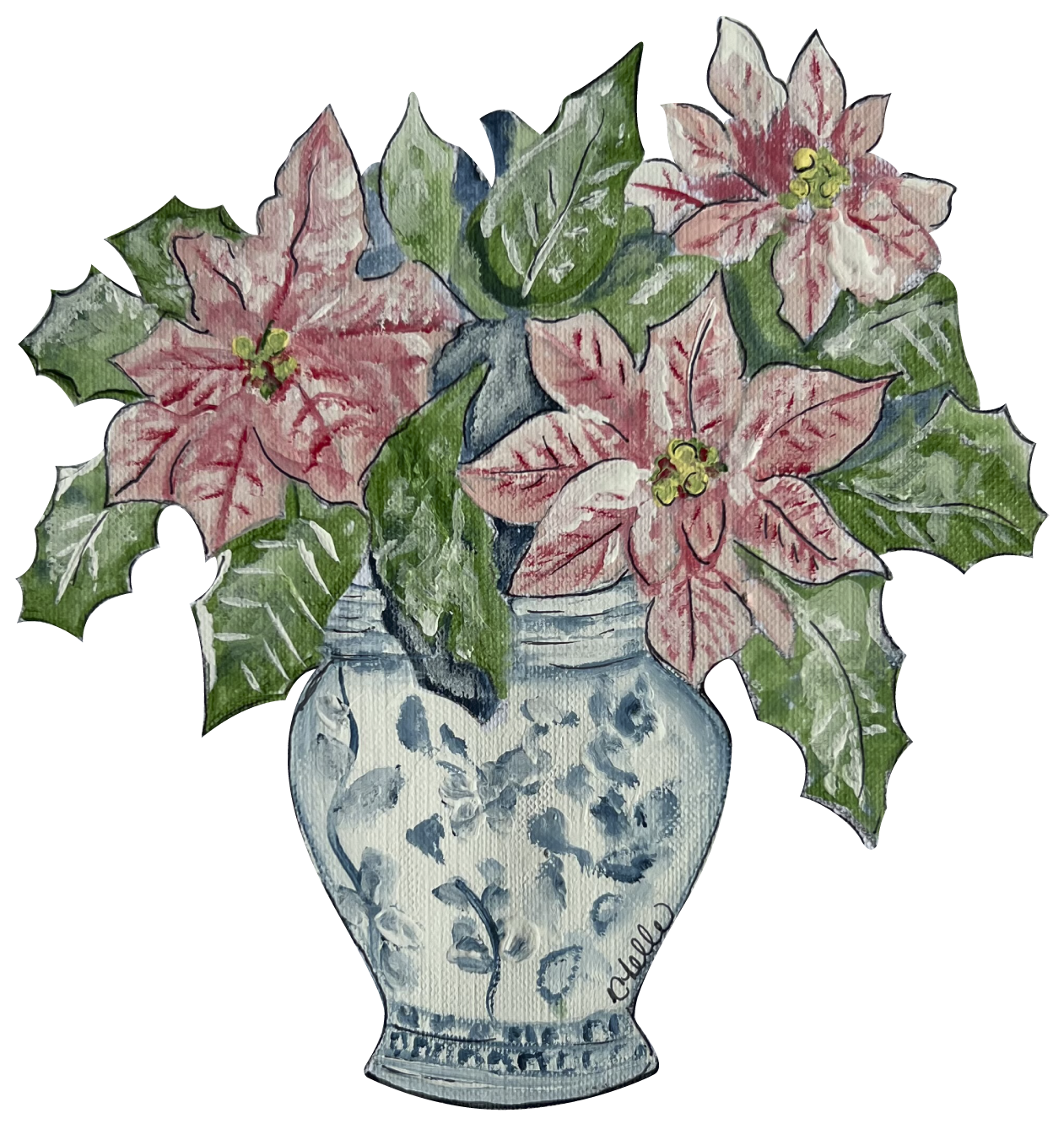 THE HAPPY BUTTERFLY CHRISTMAS FLOWERS IN VASE