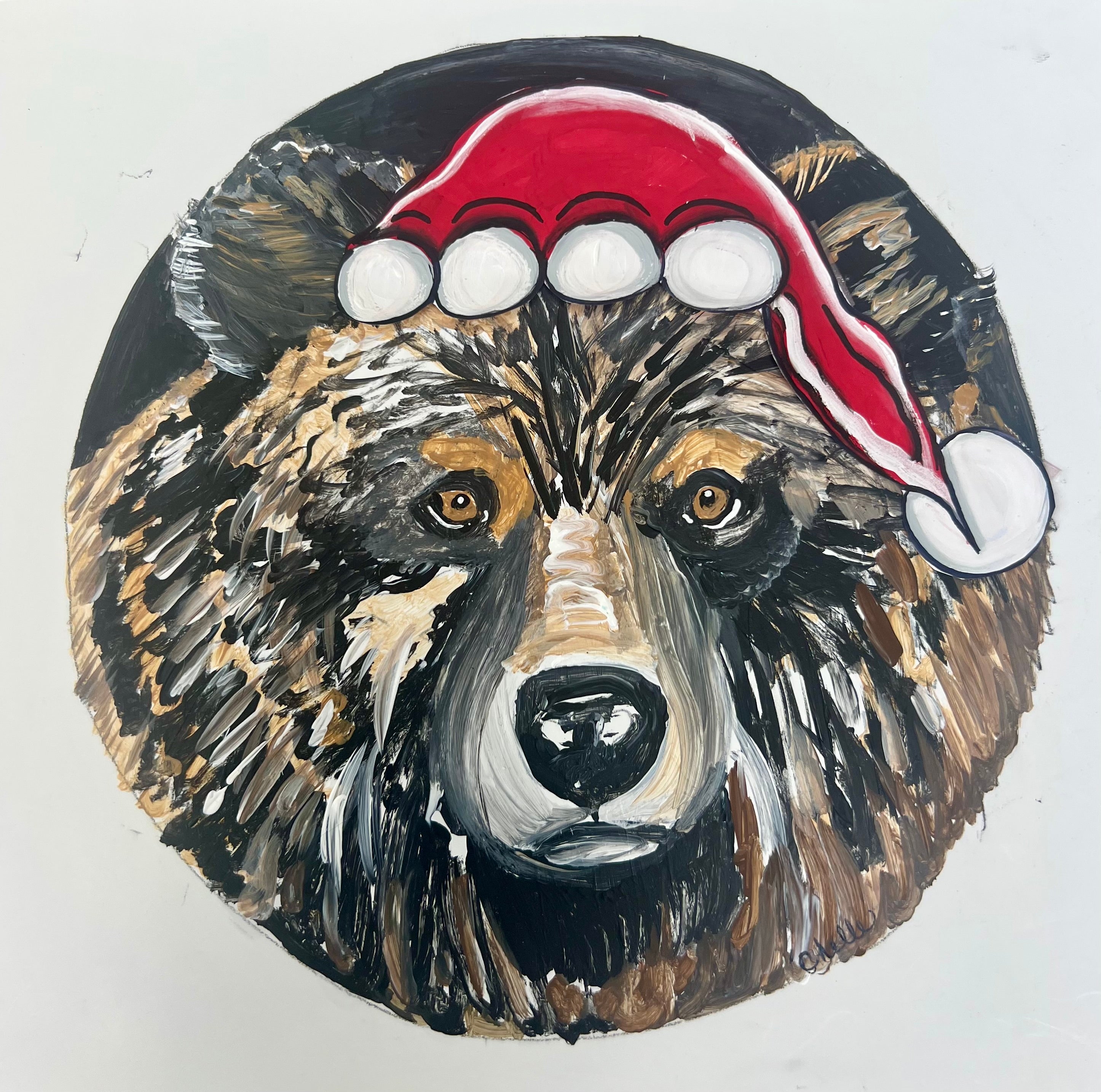 THE HAPPY BUTTERFLY BEAR WITH SANTA HAT
