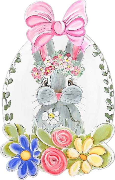 THE HAPPY BUTTERFLY RABBIT WITH PINK BOW