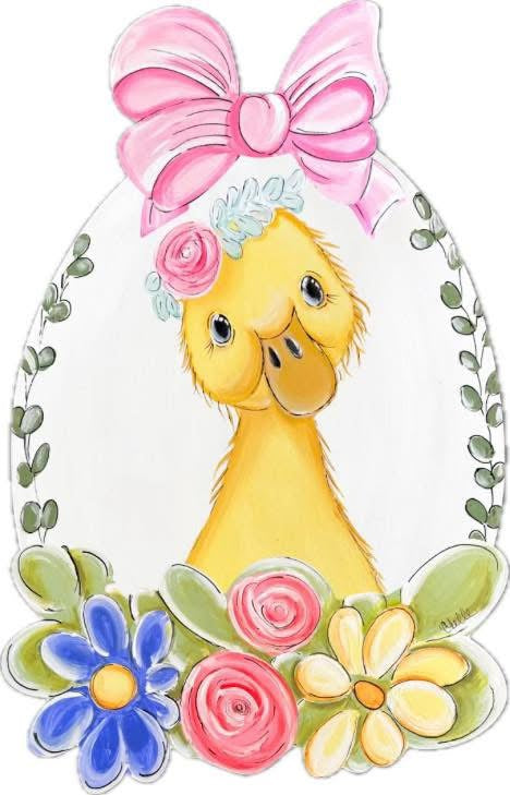 THE HAPPY BUTTERFLY DUCK WITH PINK BOW