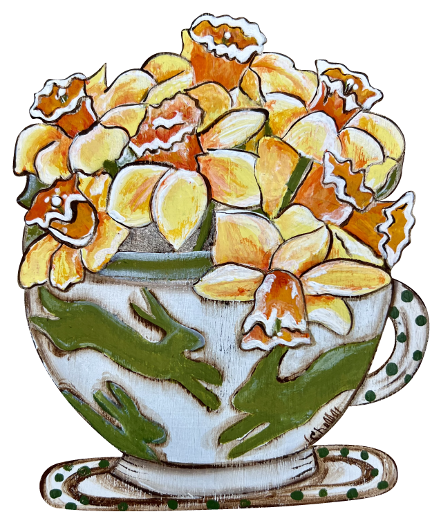 THE HAPPY BUTTERFLY TEA CUP WITH ORANGE FLOWERS