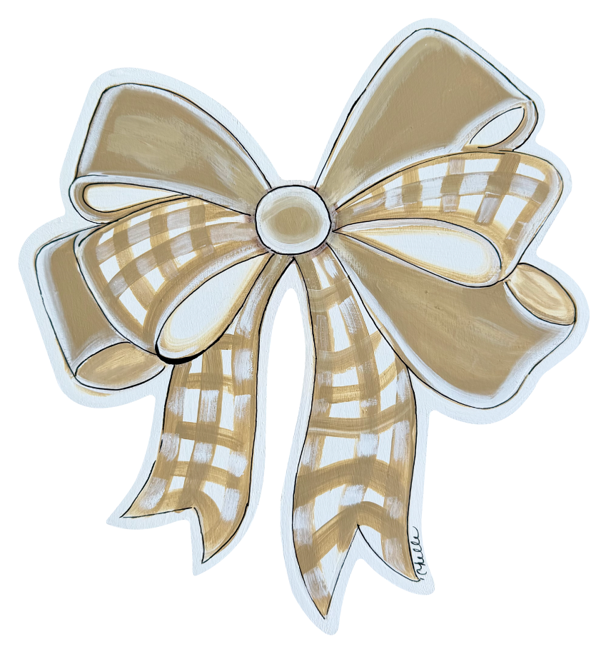 THE HAPPY BUTTERFLY TAN WHITE BOW
