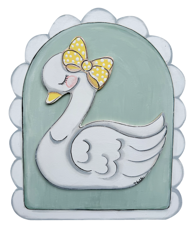 THE HAPPY BUTTERFLY SAGE BACKGROUND SWAN YELLOW BOW