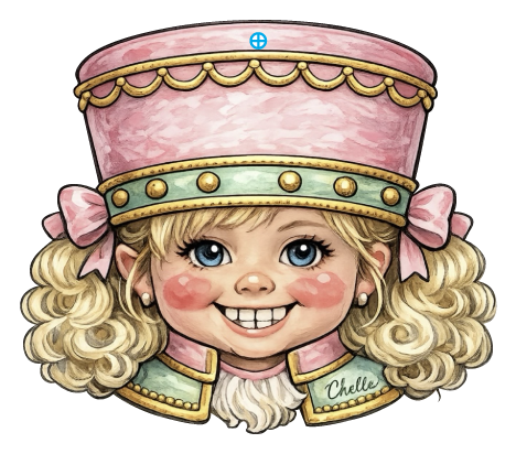 THE HAPPY BUTTERFLY BLONDE HAIR GIRL PINK AND GREEN HAT
