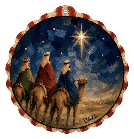 THE HAPPY BUTTERFLY THREE WISEMEN WITH TEH NORTH STAR