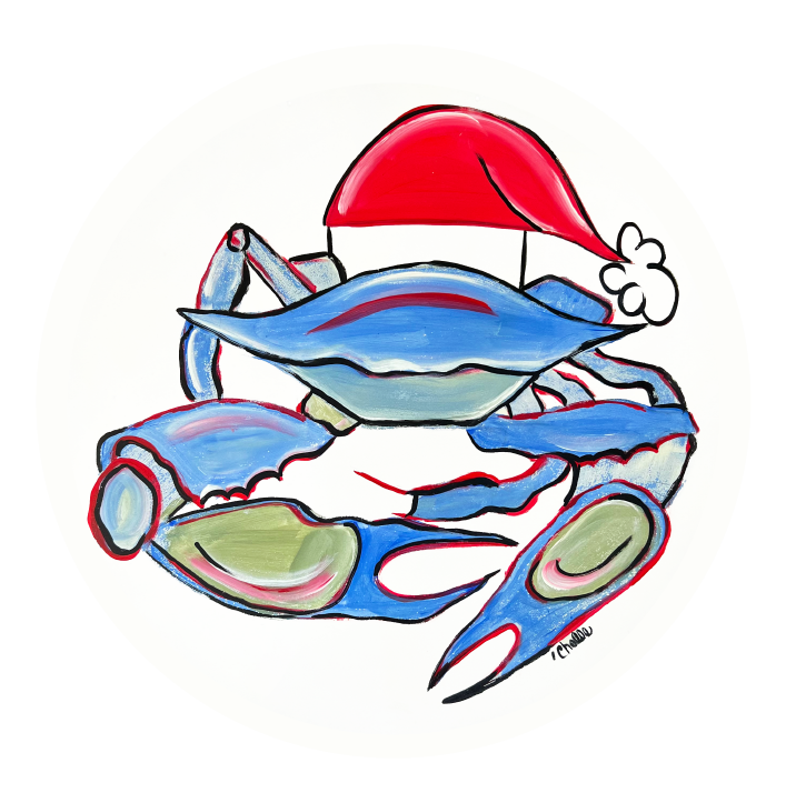THE HAPPY BUTTERFLY CRAB WITH SANTA HAT