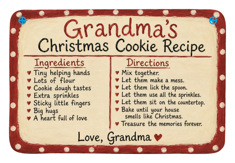 THE HAPPY BUTTERFLY GRANDMA'S CHRISTMAS COOKIE RECIPE