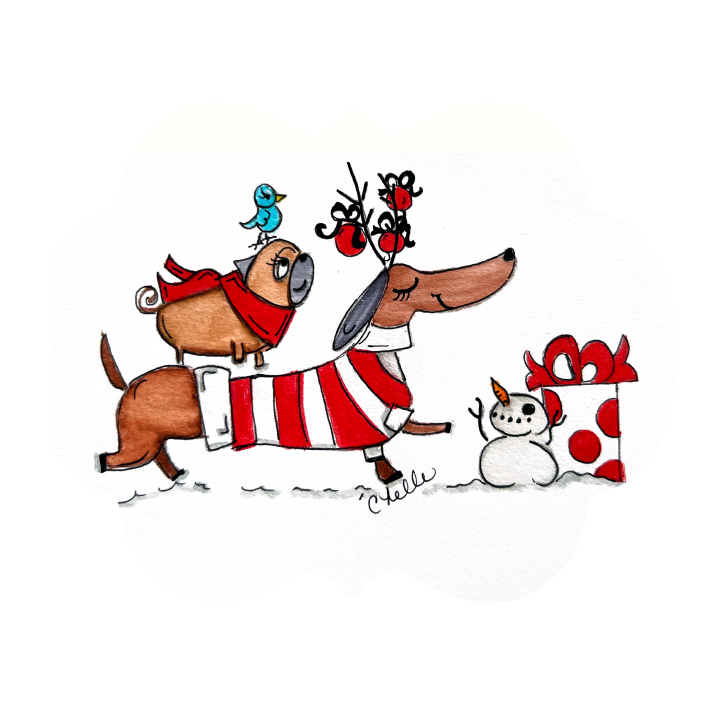 THE HAPPY BUTTERFLY DACHSHUND WITH SWEATER