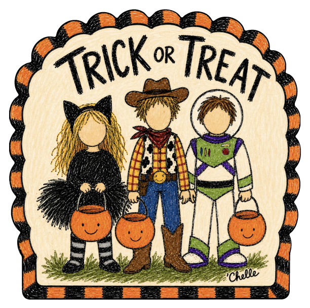 THE HAPPY BUTTERFLY THREE CHILDREN TRICK OR TREAT