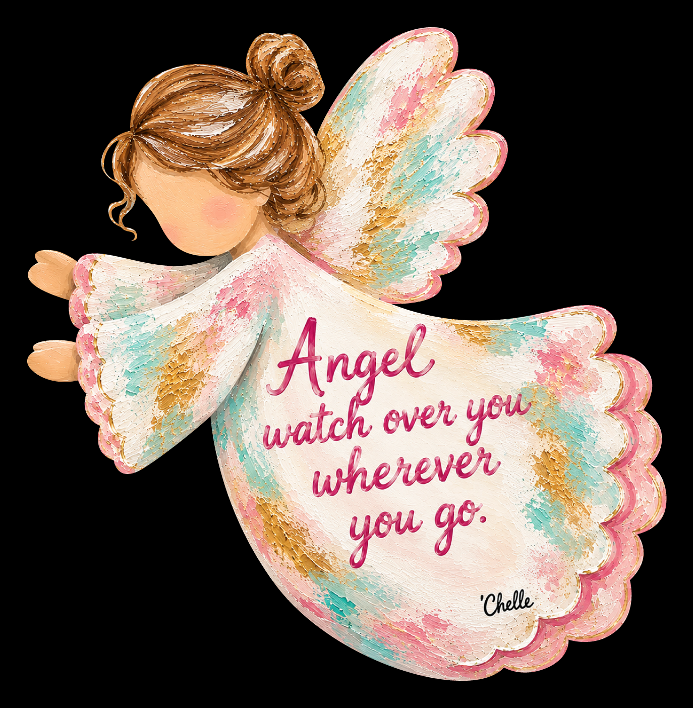 THE HAPPY BUTTERFLY GIRL ANGEL ANGEL WATCH OVER YOU WHEREVER YOU GO