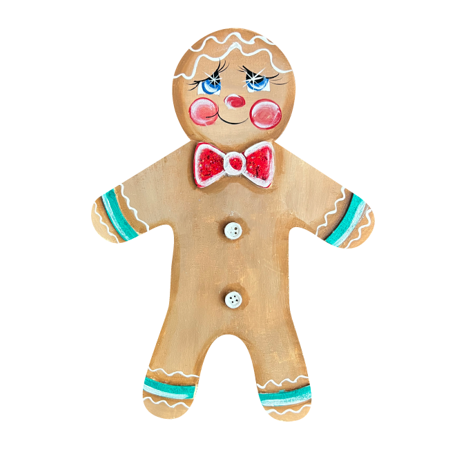 THE HAPPY BUTTERFLY BLUE EYED GINGERBREAD MAN