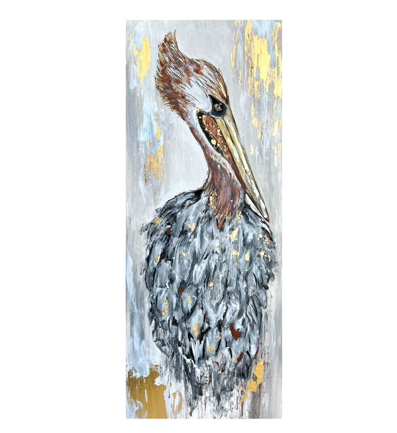 THE HAPPY BUTTERFLY PELICAN WITH BLUE CHEST