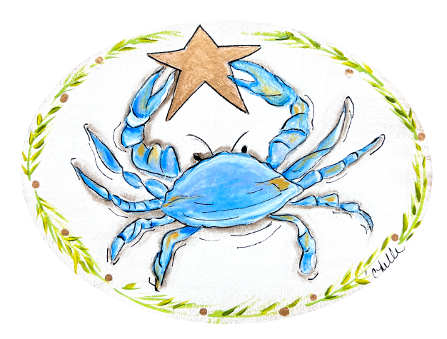 THE HAPPY BUTTERFLY BLUE CRAB WITH STAR