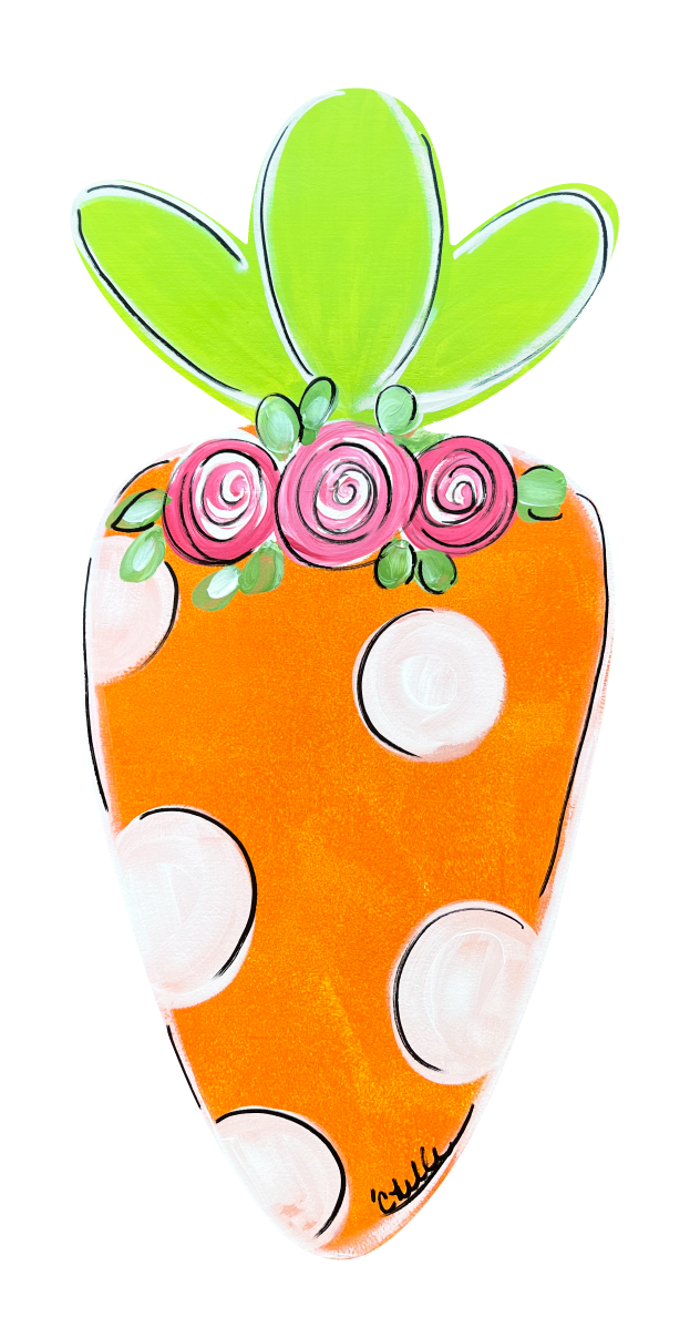 THE HAPPY BUTTERFLY ORANGE CARROT WITH WHITE DOTS