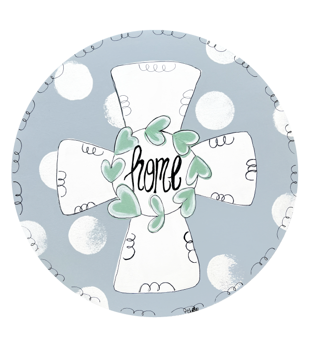 THE HAPPY BUTTERFLY CIRCLE HOME WITH CROSS