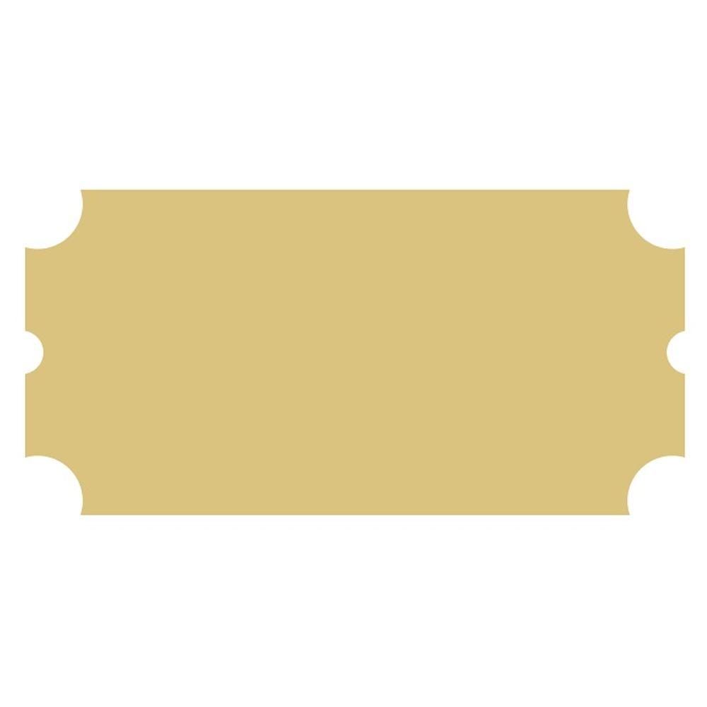 Basic Shape Ticket MDF Cutout Plain - Unfinished For DIY