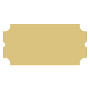Basic Shape Ticket MDF Cutout Plain - Unfinished For DIY
