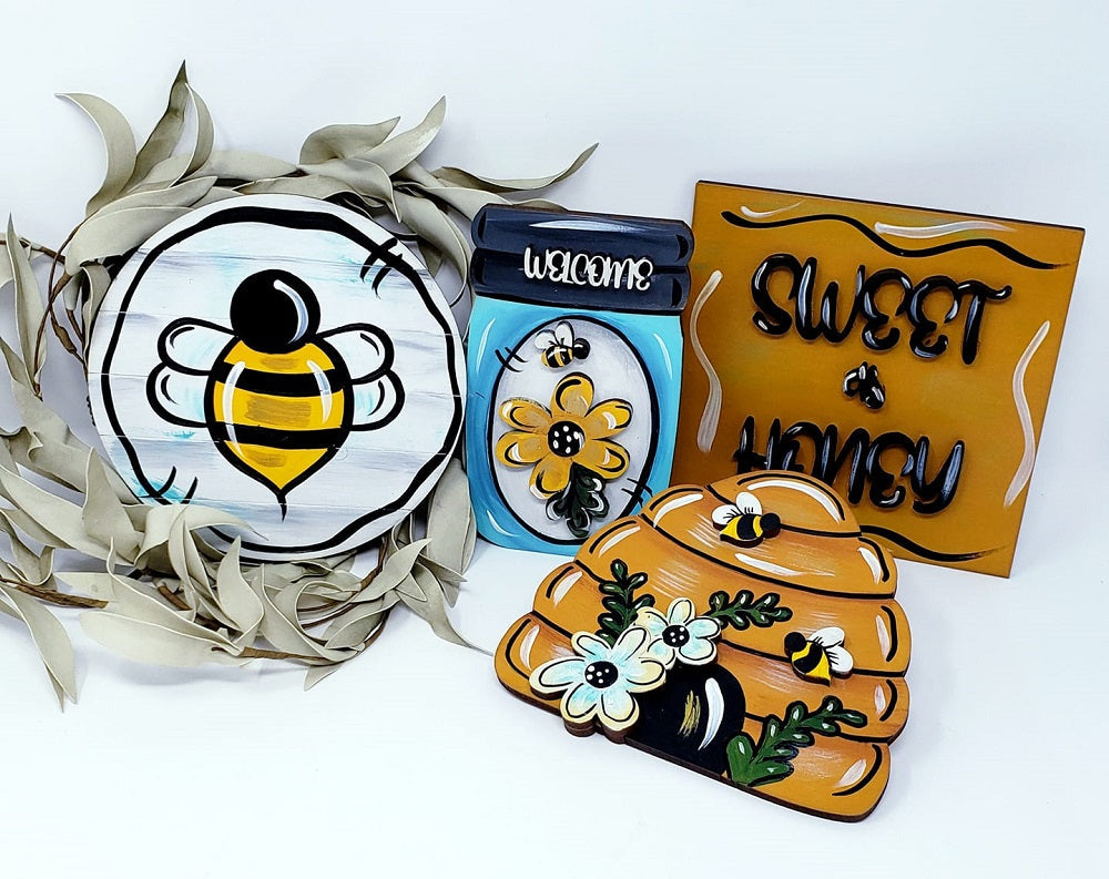 Basic Shape Bee MDF Cutout Bee Kit - Unfinished For DIY