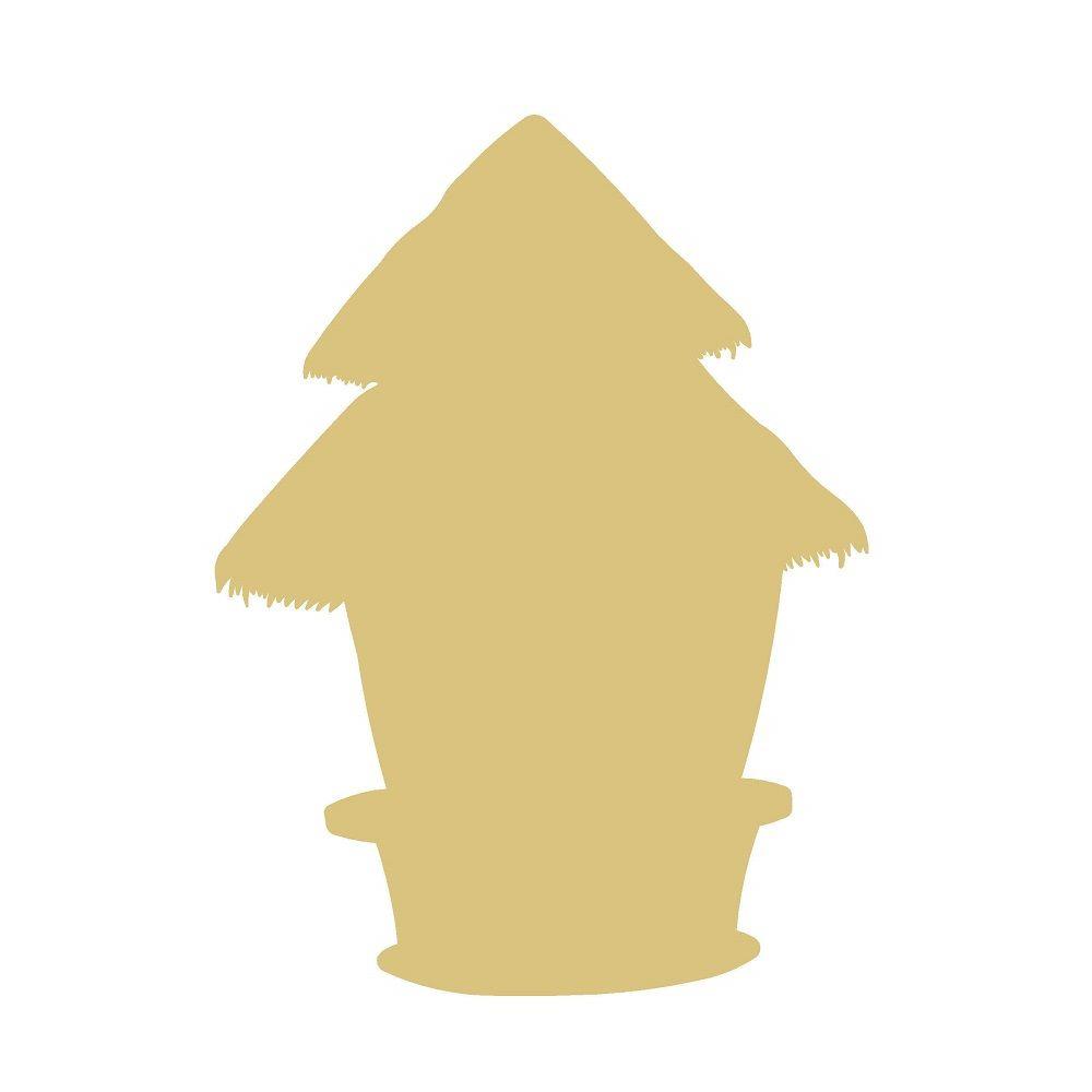 Basic Shape Tiki Hut MDF Cutout Silhouette - Unfinished For DIY