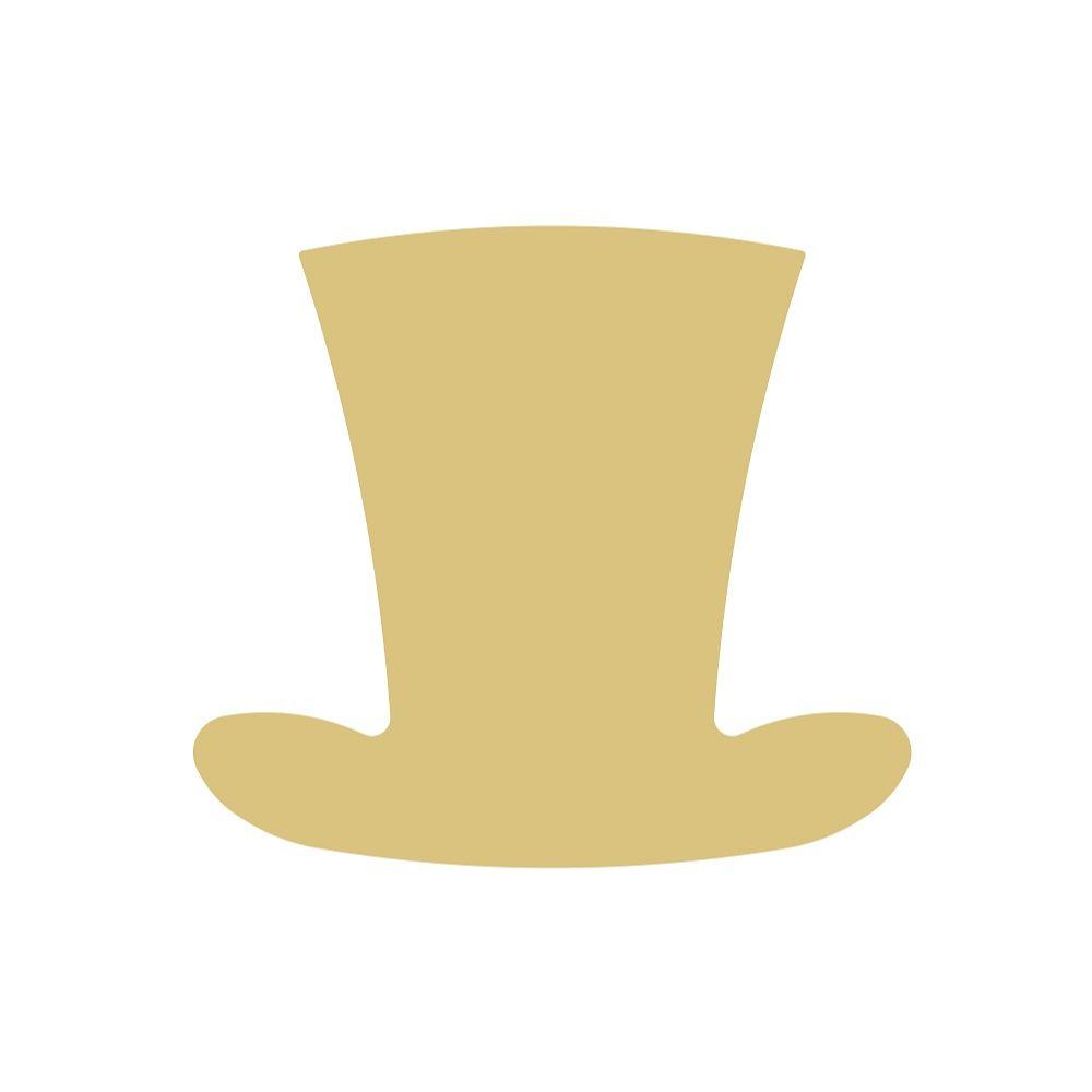 Basic Shape Top Hat MDF Cutout Silhouette Style 2 - Unfinished For DIY