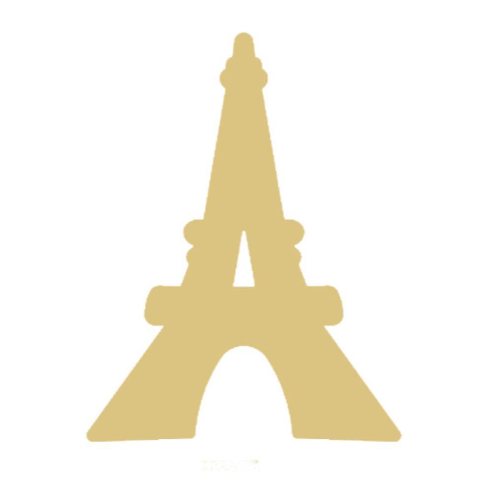 Basic Shape Eiffel Tower MDF Cutout Silhouette - Unfinished For DIY