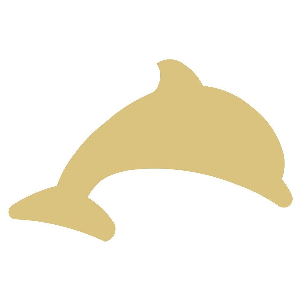 Basic Shape Dolphin MDF Cutout Silhouette - Unfinished For DIY