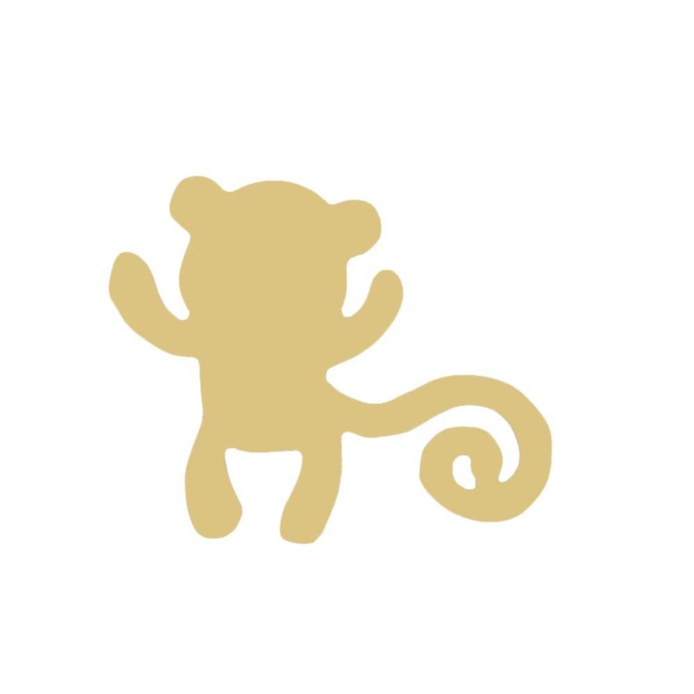 Basic Shape Toy Monkey MDF Cutout Silhouette  - Unfinished For DIY