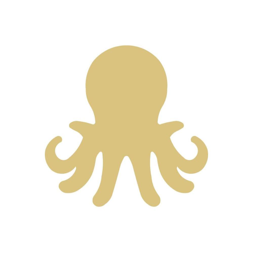 Basic Shape Octopus MDF Cutout Sea Creature Silhouette - Unfinished For DIY