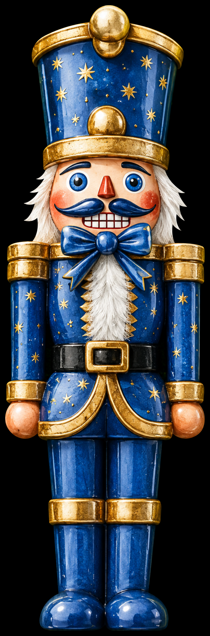 THE WOOD SHED PINK BLUE AND GOLD NUT CRACKER