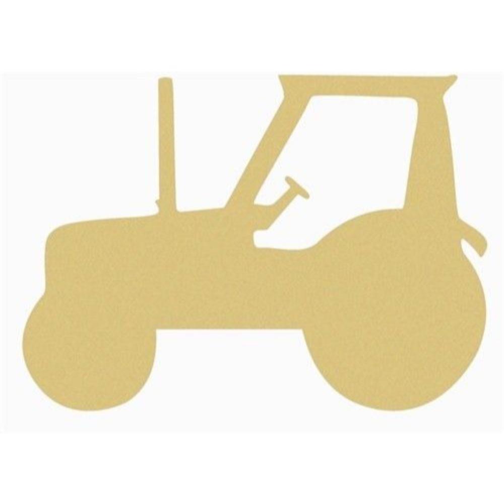 Basic Shape Tractor MDF Cutout Silhouette Style 2 - Unfinished For DIY