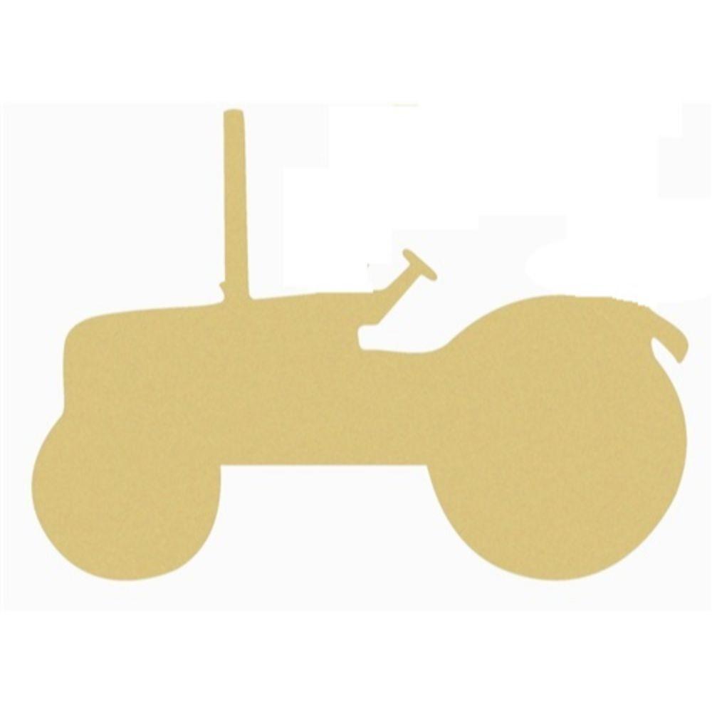 Basic Shape Tractor MDF Cutout Silhouette Style 3 - Unfinished For DIY