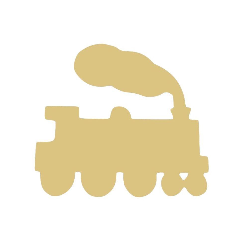 Basic Shape Train MDF Cutout With Smoke Silhouette - Unfinished For DIY