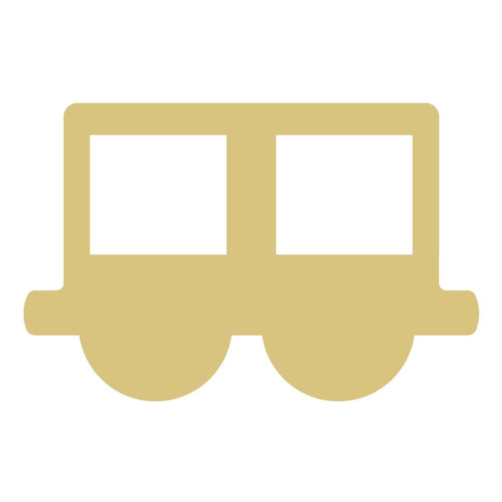 Basic Shape Train Car MDF Cutout Railcar Silhouette - Unfinished For DIY