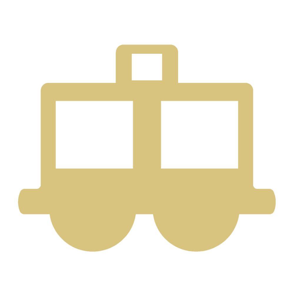 Basic Shape Train Car MDF Cutout Silhouette With Windows - Unfinished For DIY