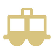 Basic Shape Train Car MDF Cutout Silhouette With Windows - Unfinished For DIY