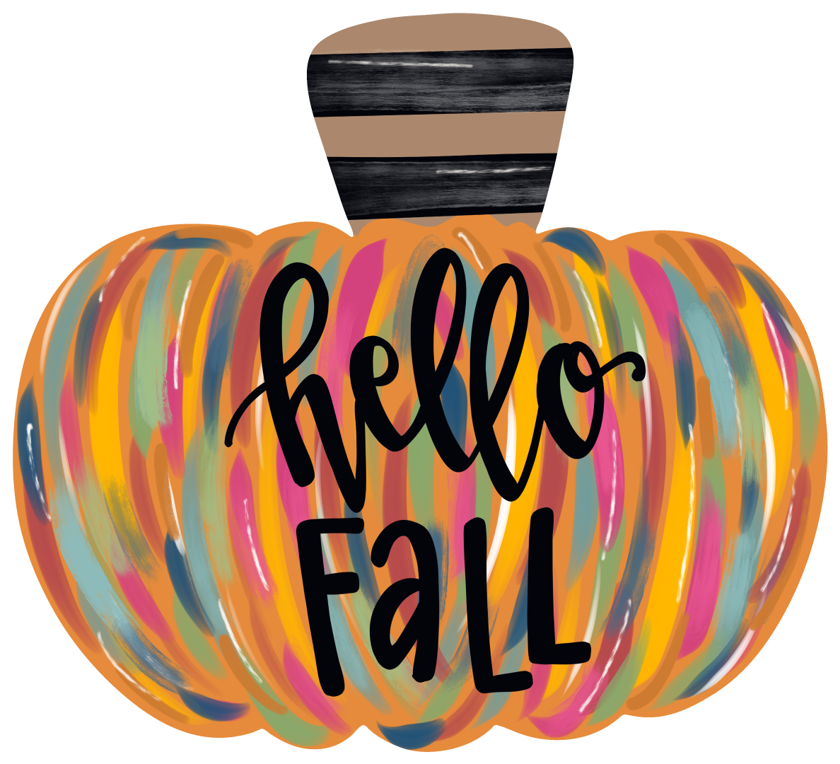 THE REDHEADED CAMEL MULTICOLOR HELLO FALL PUMPKIN