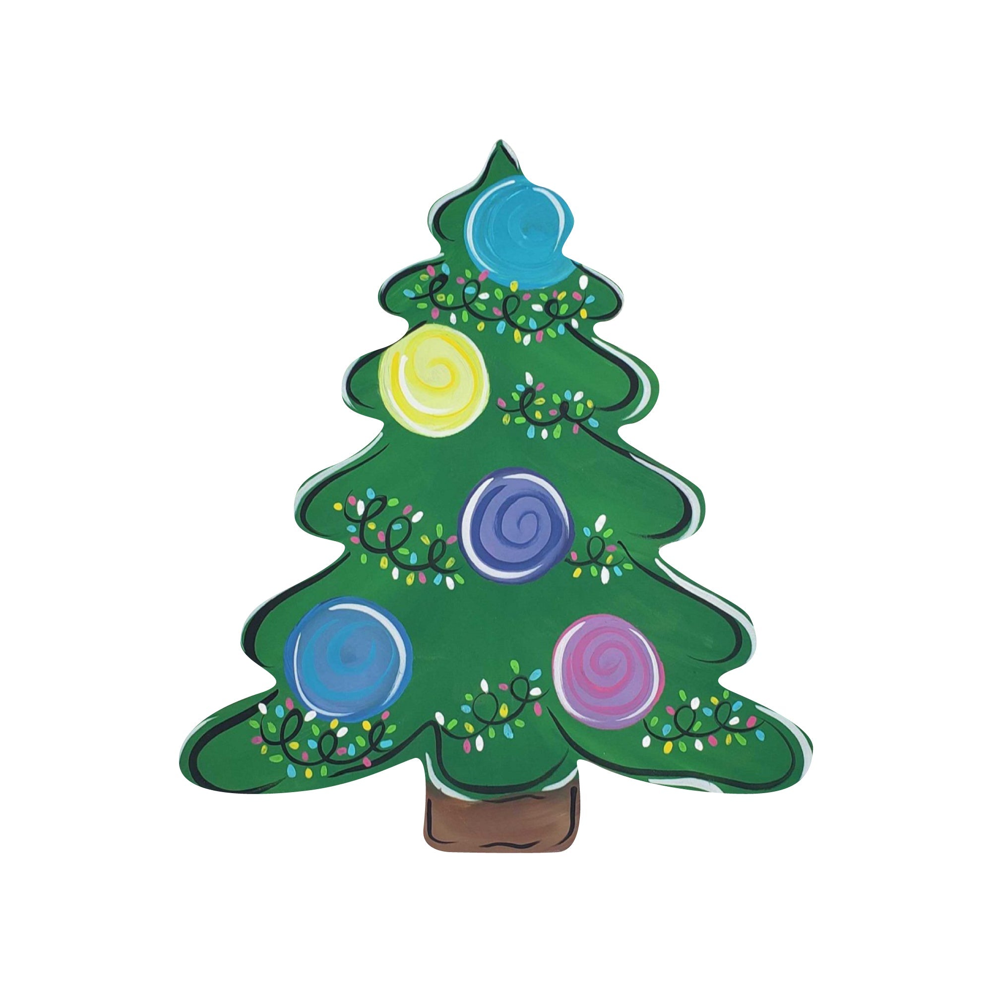Basic Shape Tree MDF Cutout Silhouette Style 1 - Unfinished For DIY