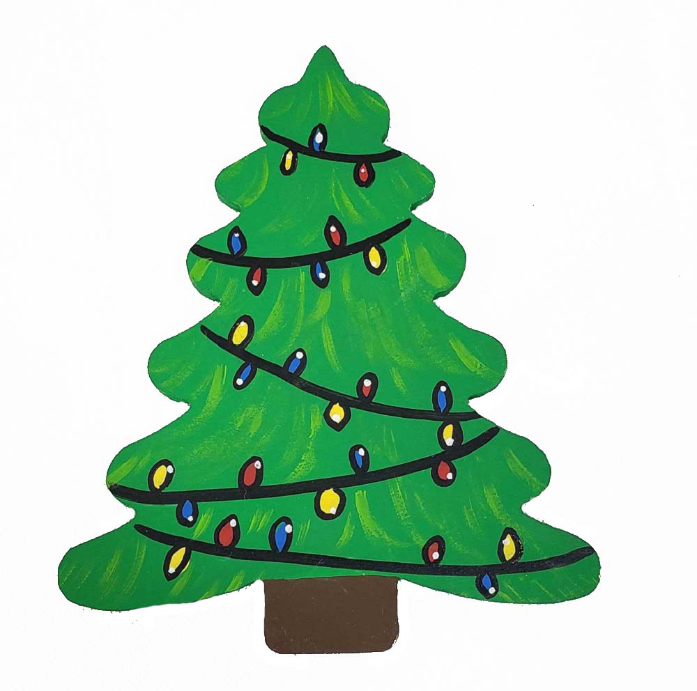 Basic Shape Tree MDF Cutout Silhouette Style 1 - Unfinished For DIY