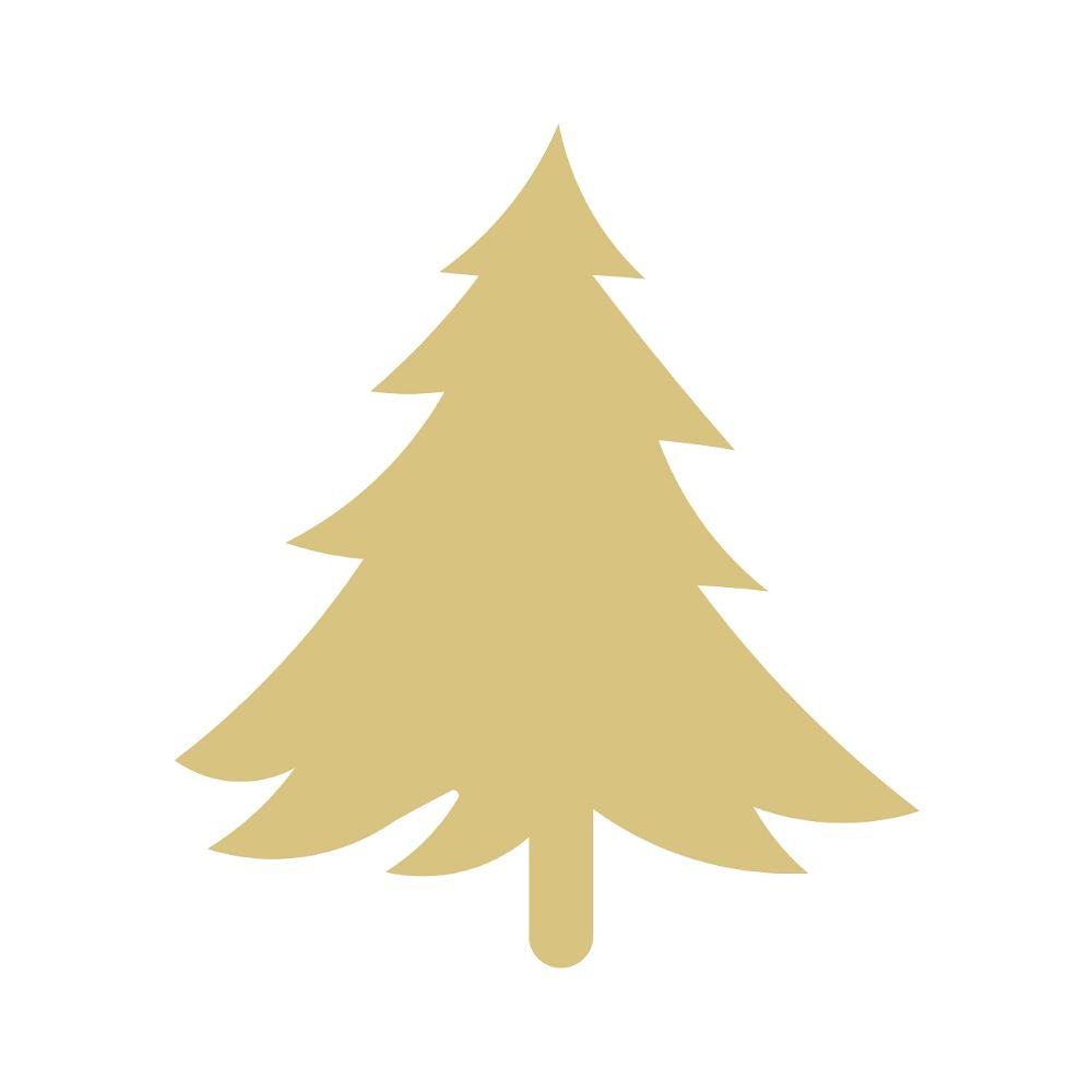 Basic Shape Tree MDF Cutout Evergreen Silhouette Style 10 - Unfinished For DIY