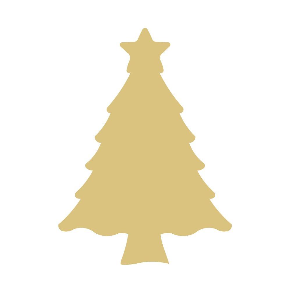 Basic Shape Tree MDF Cutout Silhouette Style 12 - Unfinished For DIY