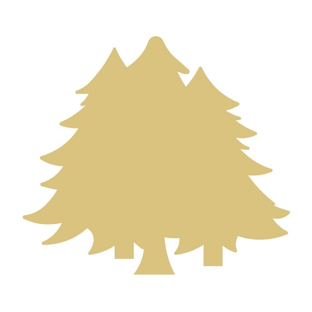 Basic Shape 3 Pine Trees MDF Cutout Silhouette - Unfinished For DIY