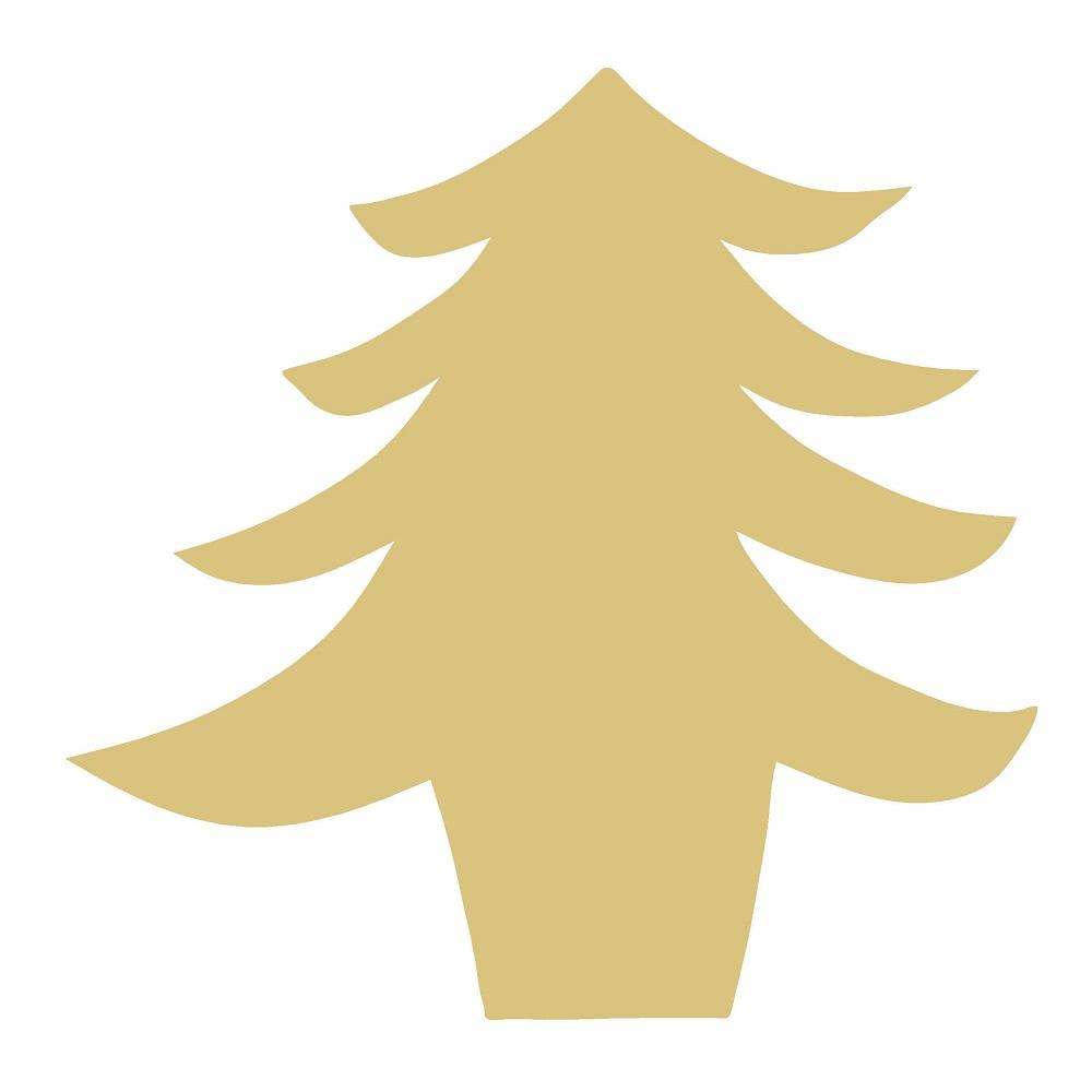Basic Shape Tree MDF Cutout Silhouette Style 26 - Unfinished For DIY