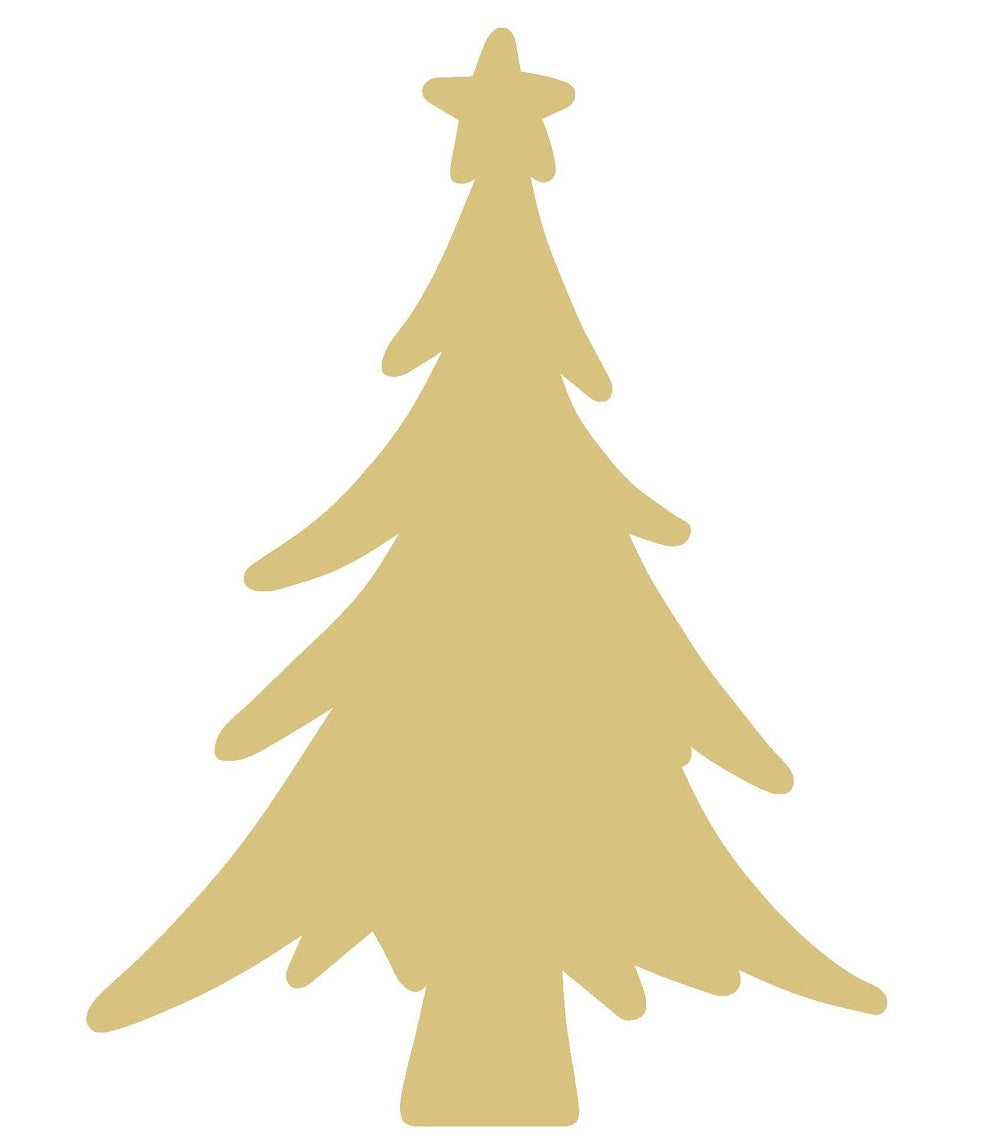 Basic Shape Tree MDF Cutout Christmas Tree Silhouette Style 31 - Unfinished For DIY