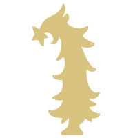 Basic Shape Tree MDF Cutout Christmas Tree With Star - Unfinished For DIY