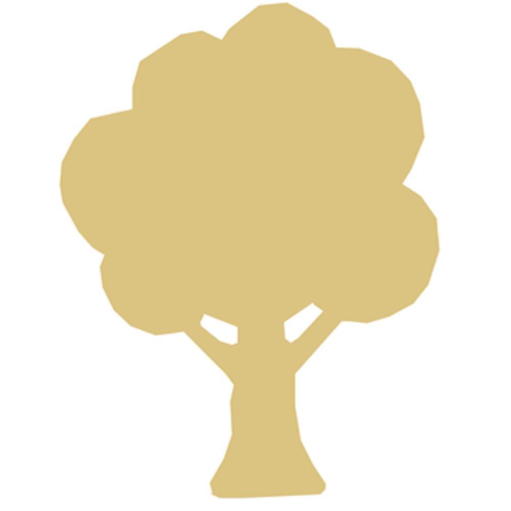 Basic Shape Tree MDF Cutout Silhouette Style 4 - Unfinished For DIY